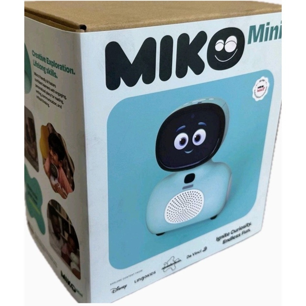 Miko Mini Smart Robot for Kids Blue AI Interactive Learning Toy w/ Camera